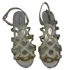 Adrianna Papell Boutique, Size 10M, Gold Cage Heels, Rope Strappy Open Toe *Read